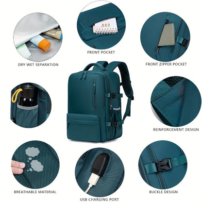 Laptop Backpack – 16 Inch, USB Charging, Spinner Wheels, for Travel | Bag Vero – detail view 18
