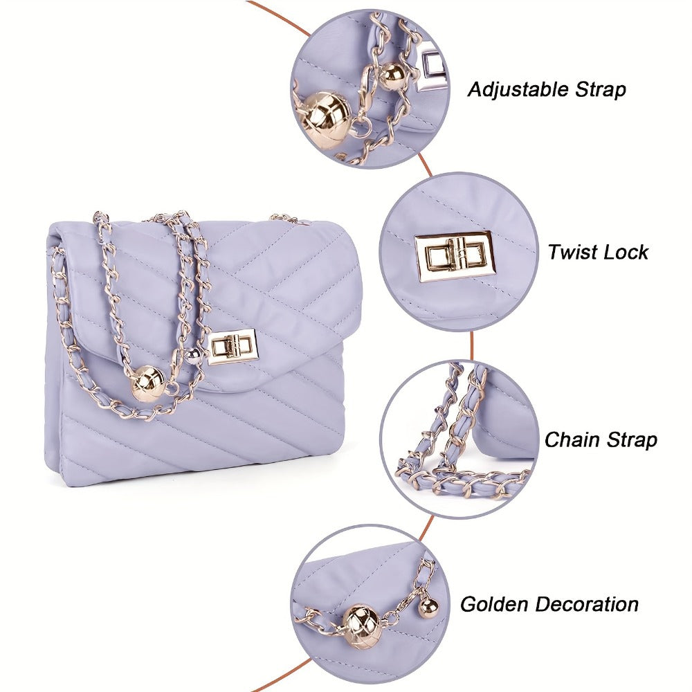 Crossbody Bag for Women – PU Leather, Quilted, for Travel & Everyday Use | Bag Vero – detail view 34
