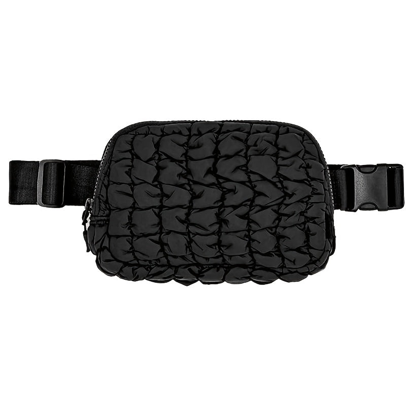 Women'S Crossbody Sports Bag with a Quilted Plaid Design, Suitable for Running And Cycling, Featuring a Spacious Waist Bag