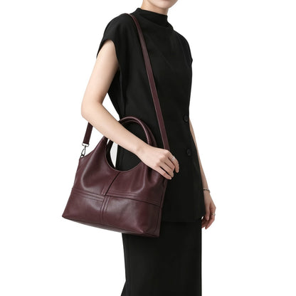 Elegant Genuine Leather Handbag For Women Designer Crossbody Shoulder Satchel With Adjustable Strap, Top Handle, And Secure Zipper Closure, Black, Designer Handbags