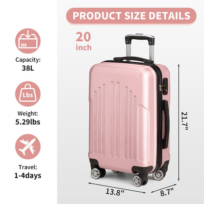 20/24/28 Inch Carry On Luggage, Airline Approved Hard Shell Carry On Suitcase with Wheels, TSA Approved Lock, Lightweight Hard Case Travel Luggage