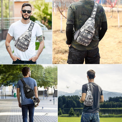 Men's Chest Bag with Adjustable Strap Men's Crossbody Canvas Shoulder Bag, Men's Backpack For Outdoor Travel Sport Crossbody Sling Backpack Fanny Pack