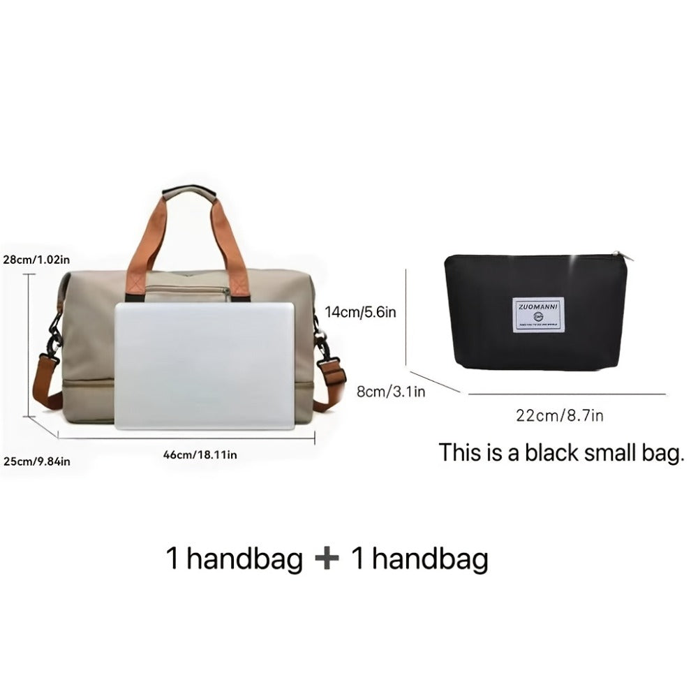 Travel Bag, Luggage Bag, Dry Wet Separation Large Capacity Travel Bag, Leisure Outdoor Travel Bag Handbag, Women's Fitness Yoga Bag, Weekend Tote Overnight Bag