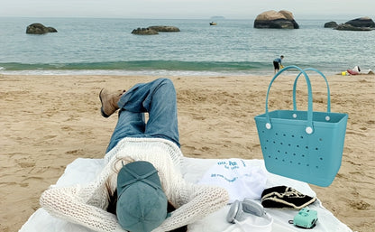 [Rubber Beach Bag] Extra Large Rubber Beach Bag Tote Bag | For Women Large Sandproof Travel Tote Bags For Beach Outdoor Sports