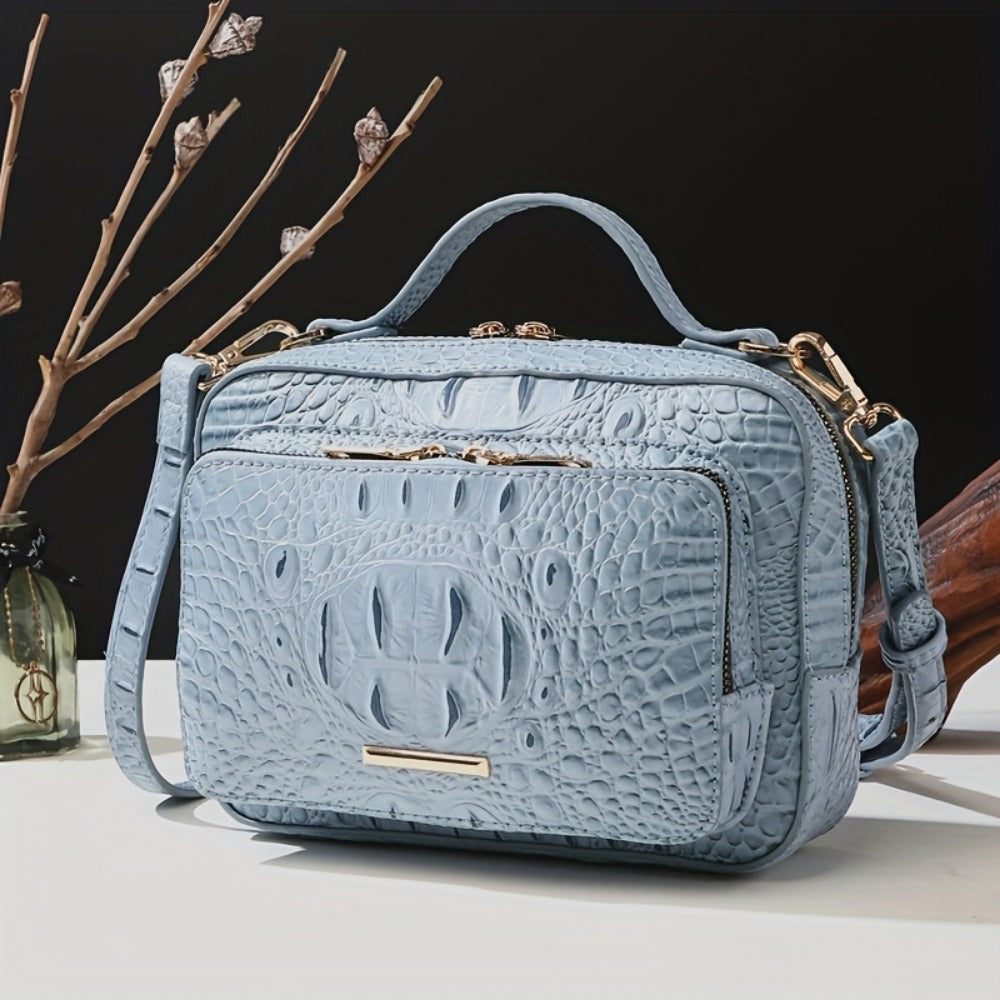 Crossbody Bag for Women – Vegan Leather, Crocodile Pattern Top Handle Satchel | Bag Vero – alternate view