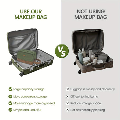 Toiletry Bag For Men - Hanging Travel Toiletry Bag, Canvas Dopp Kit With 5 Elastic Pockets, Large-Capacity Organiser, Multiple Colours, Affordable Travel Must-Have Valentine'S Day Gifts