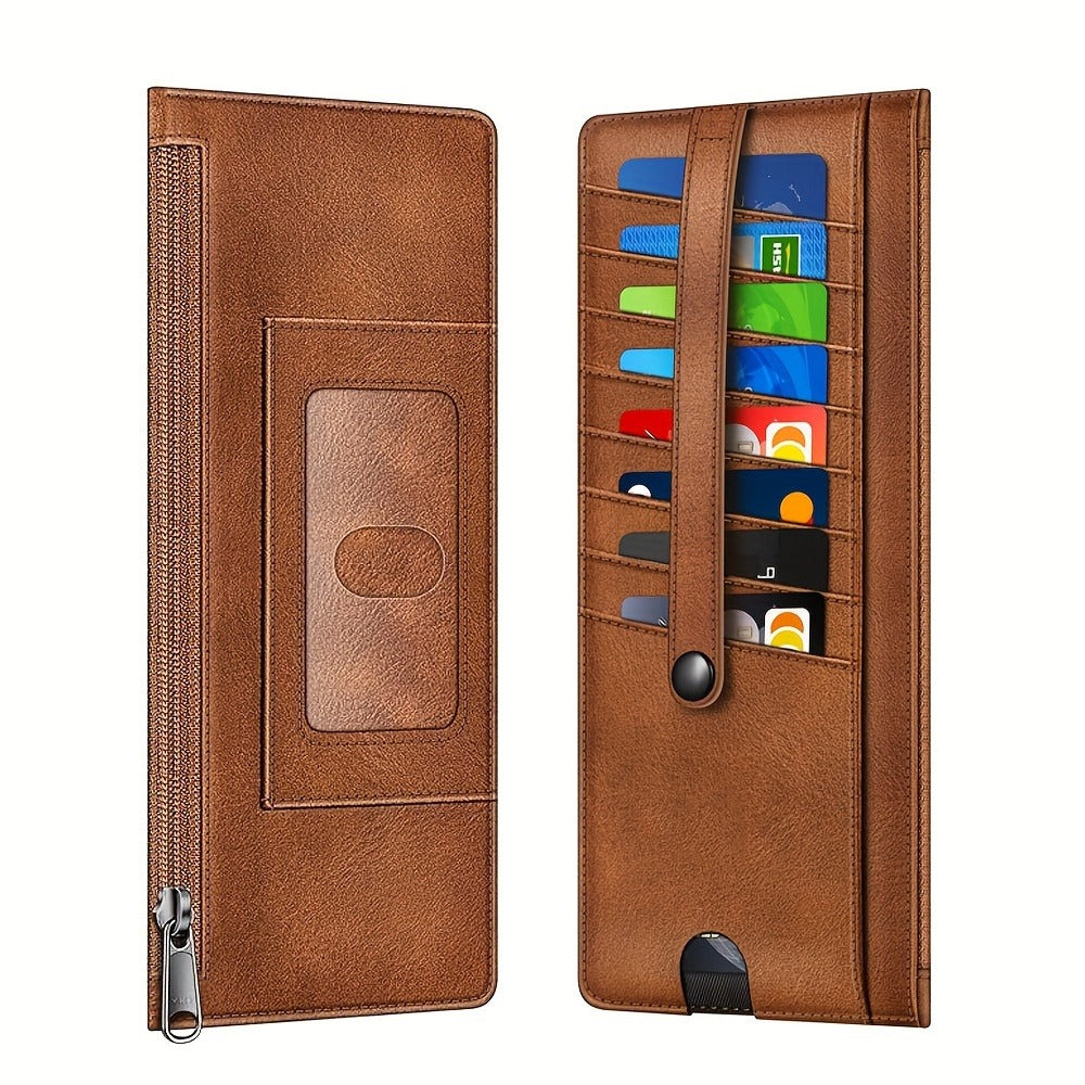 Slim Credit Card Wallet Holder Change Pouch, Women'S All in One Credit Business Card Case Holder Slim Zipper Wallet
