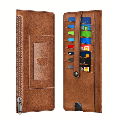 Slim Credit Card Wallet Holder Change Pouch, Women'S All in One Credit Business Card Case Holder Slim Zipper Wallet