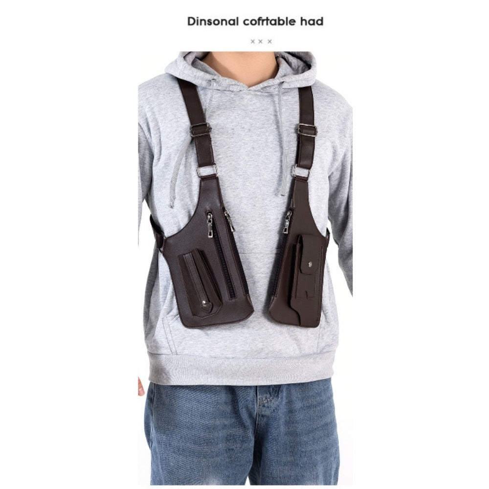Men's Crossbody Bag – for Travel & Work, Armpit Vintage Underarm Messenger Pack | Bag Vero – detail view 16