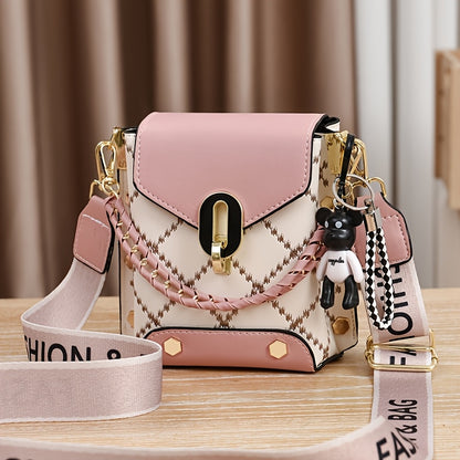 Women'S Mini Plaid Crossbody Bag with Chain Strap & Flap Closure, Adjustable Wide Shoulder Strap, for Everyday & Special Occasions, Birthday Gift, Womens Hand Bag, Clutch Bags for Women Elegant, Crossbody Bags for Women, Party Accessory