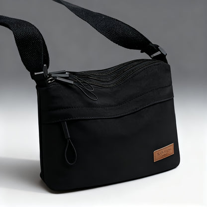 Women'S Large-Capacity High-Quality Casual Solid Color Crossbody Bag | With Adjustable Shoulder Strap And Zipper Closure - Elegant Gray/White/Pink/Black Canvas Bag With Compartments For Organized Storage Inside