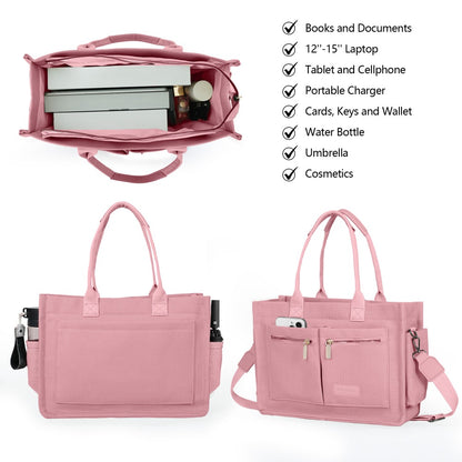 Chic Women's Convertible Tote - Laptop-Ready Crossbody/ Shoulder Bag with Smart Storage for Modern Living