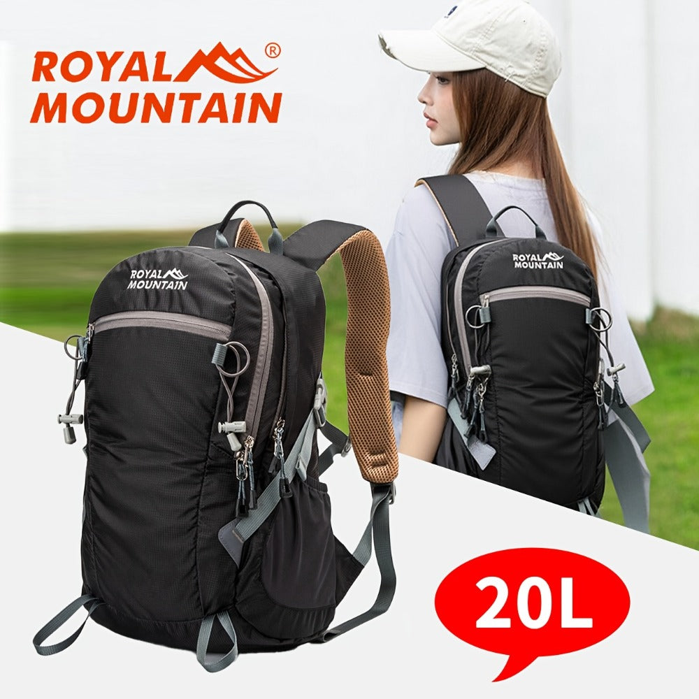 Men Women Hiking Backpack, Outdoor Camping Rucksack, 5.28gal Daypack with Rain Cover, Lightweight Travel Bag Durable for Weekend Getaway, Casual Daypack for Cycling Camping Running