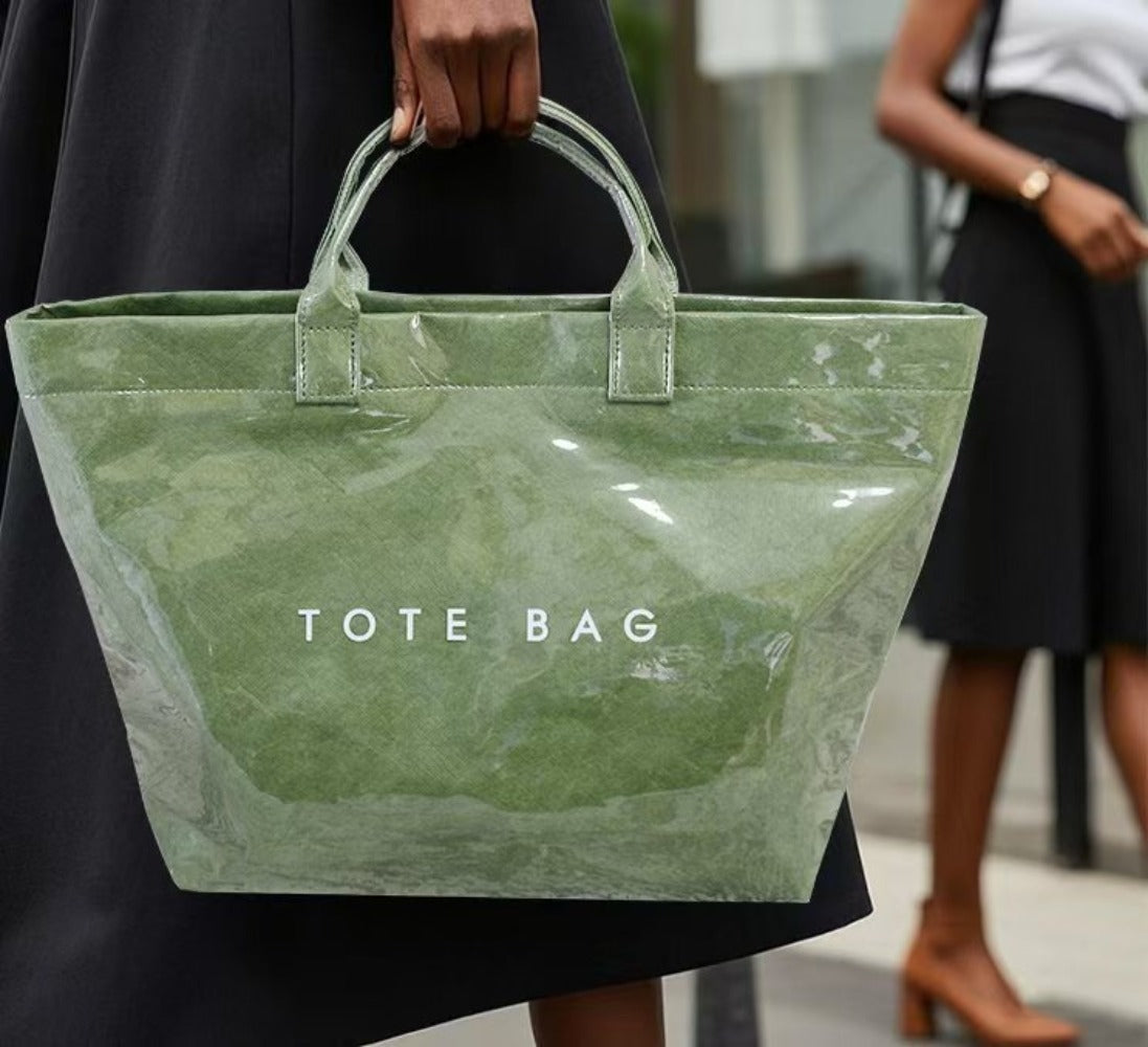 Women'S Tote Bags Lightweight Dupont Fabric, Double Layer, Durable Handle, Ideal For Everyday Use Classic Solid Color Handbag PVC Fashion Bag