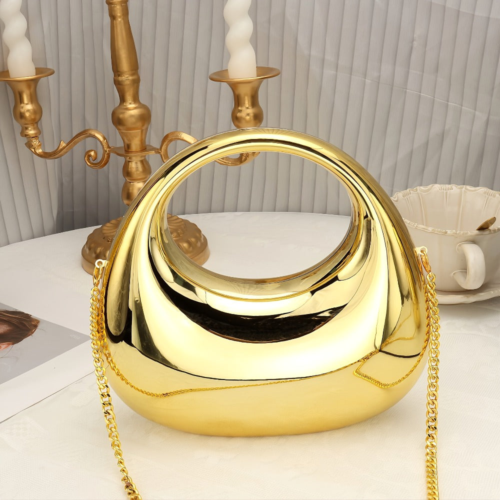 [Luxury Acrylic Clutch Purse] Luxury Acrylic Clutch Purse with Chain, Magnetic Closure, Upgraded Polyester Lining - Elegant Ladies Bride's Ball Shell Clip Wallet for Wedding, Party, Date, Daily Use, Valentine's Day Gift