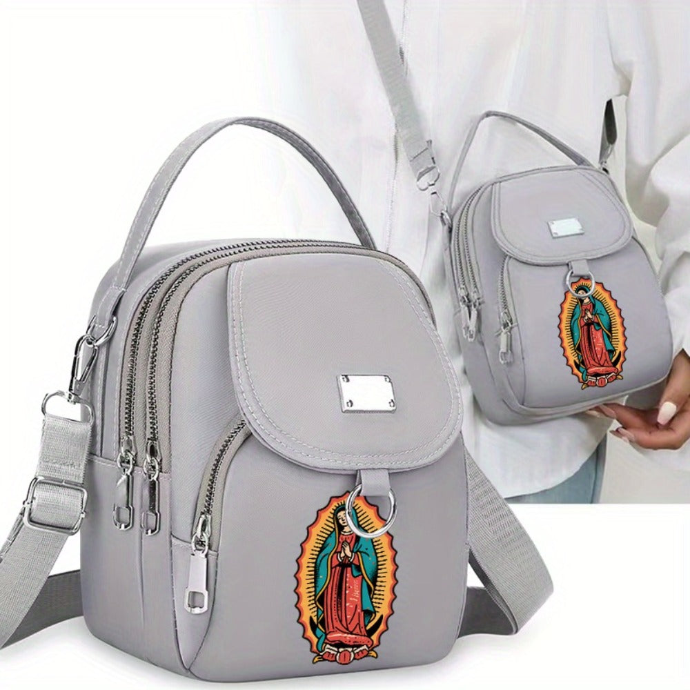 1pc [2D Flat Printing] Sacred Element Pattern Travel Play Oblique Span Bag Versatile Portable Oblique Span Bag Leisure Fun Bag Single Shoulder Outer Neutral Bag Mobile Phone Bag Leisure Commuting, 2D Flat