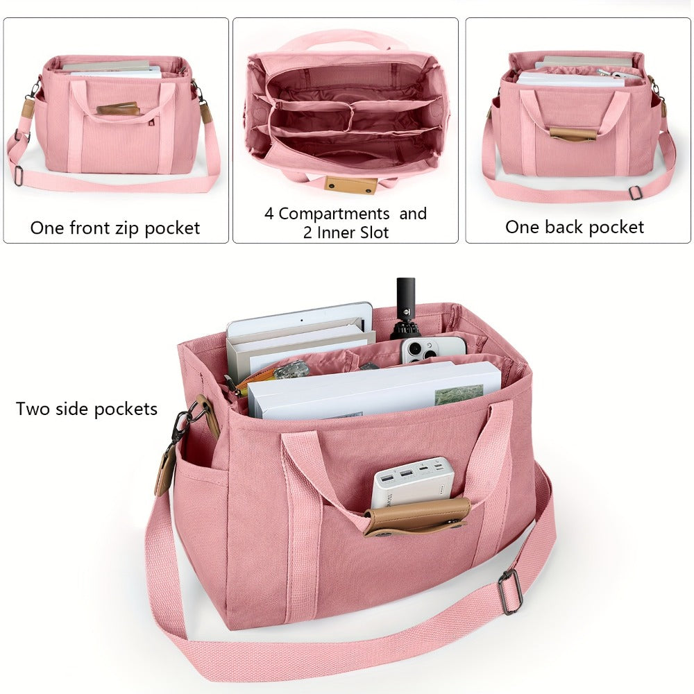 Tote Bag for Women with Pockets, Cute Crossbody Shoulder Purses Mommy Handbag for Work Travel