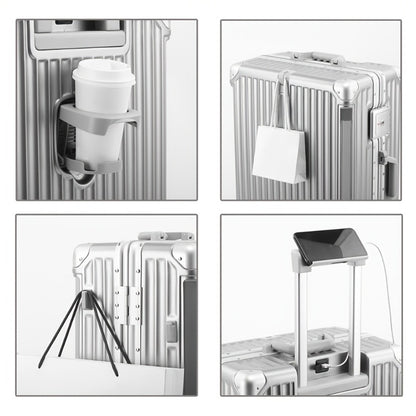 Spacious Premium Aluminum Frame Luggage: Large Capacity And External Cup Holder (Ideal for Travel And Business)
