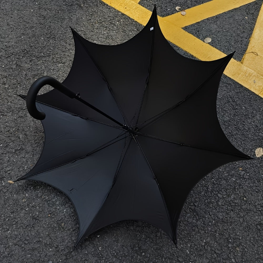 Large Automatic Batwing Umbrella with Black Canopy & Bat-Themed Design - Automatic Open/Close Suitable for Gothic, Punk Style, Batwing Umbrella for, Christmas Gift, for Halloween, Daily Use, Outdoor Accessory