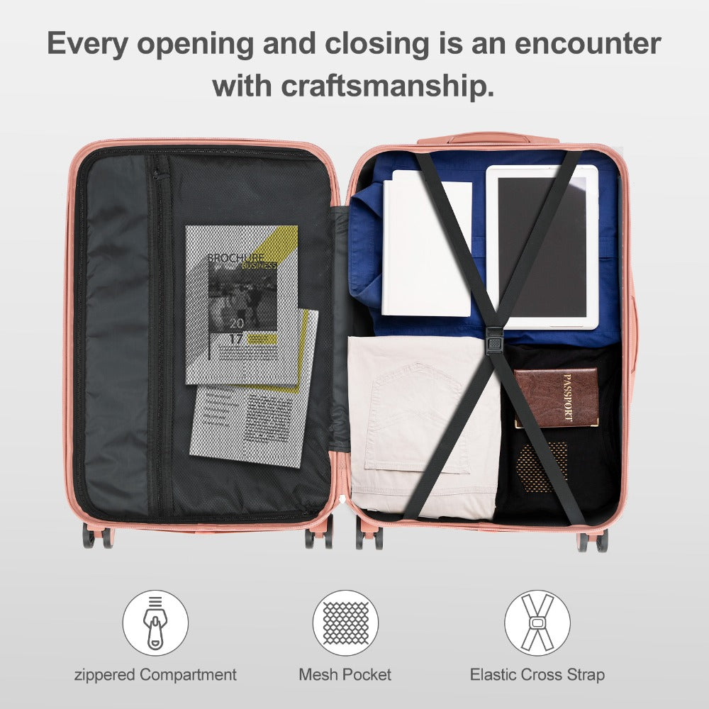 2/ 3/ 4/ 5pcs Trolley Case with 2 Wrapped Corners Diamond Stripe ABS Trolley Case Iron Trolley, with 12/ 16/ 20/ 24/ 28-Inch Sizes, Durable And Fashionable, with TSA Lock, Lightweight Travel Suitcases Ideal for Frequent Travelers And Long Journeys