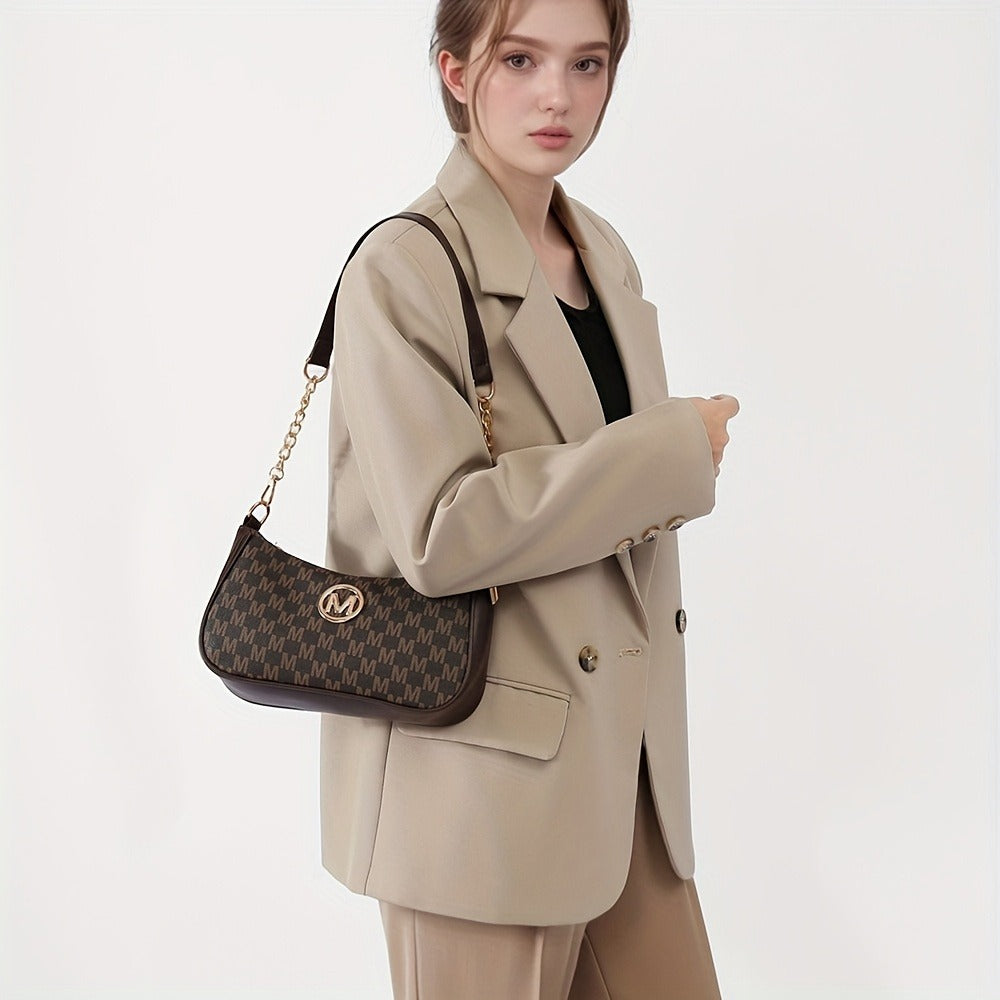 Ladies' Small Bags, Armpit Shoulder Bags, New Trendy Fashion Single Shoulder Bags, Hand-held Bags, Crossbody Bags, Autumn And Winter Styles, Retro Printed Trendy Simple Bags, Women's Metal High-end Texture Handbags, Crossbody Bags, Holiday Gifts