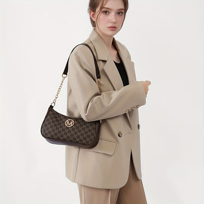 Ladies' Small Bags, Armpit Shoulder Bags, New Trendy Fashion Single Shoulder Bags, Hand-held Bags, Crossbody Bags, Autumn And Winter Styles, Retro Printed Trendy Simple Bags, Women's Metal High-end Texture Handbags, Crossbody Bags, Holiday Gifts