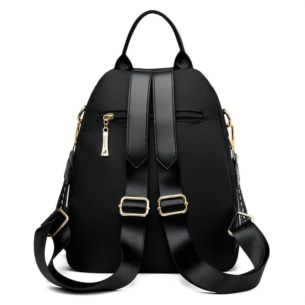 Trendy Urban Fashion Women'S Backpack - High-grade Texture And Pattern Design, Elegant And Practical, Golden Hardware Embellishment, Suitable For Commuting, Leisure, Travel, Ideal Holiday Gift