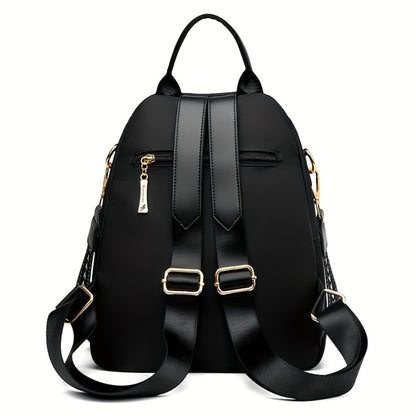 Trendy Urban Fashion Women'S Backpack - High-grade Texture And Pattern Design, Elegant And Practical, Golden Hardware Embellishment, Suitable For Commuting, Leisure, Travel, Ideal Holiday Gift