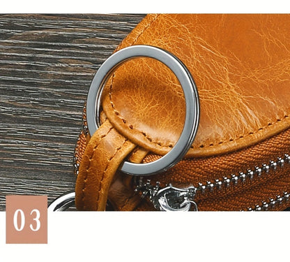 A Multifunctional Double-Layer Car Key Pouch for Men, Featuring a Retro Leather Design, Smart Folding Key Protection, And a Stylish Business Wallet