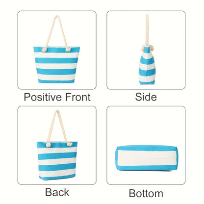 Two-Color Patchwork Canvas Bag Student Shoulder Fashion Tote Canvas Bag Shopping Bag