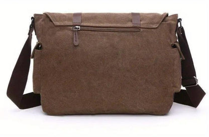 Men's Lightweight Retro Crossbody Bag with Canvas - Adjustable Strap Postman Delivery Bag for Casual &, Outdoor, Commuting - Simple Diagonal Messenger Bag