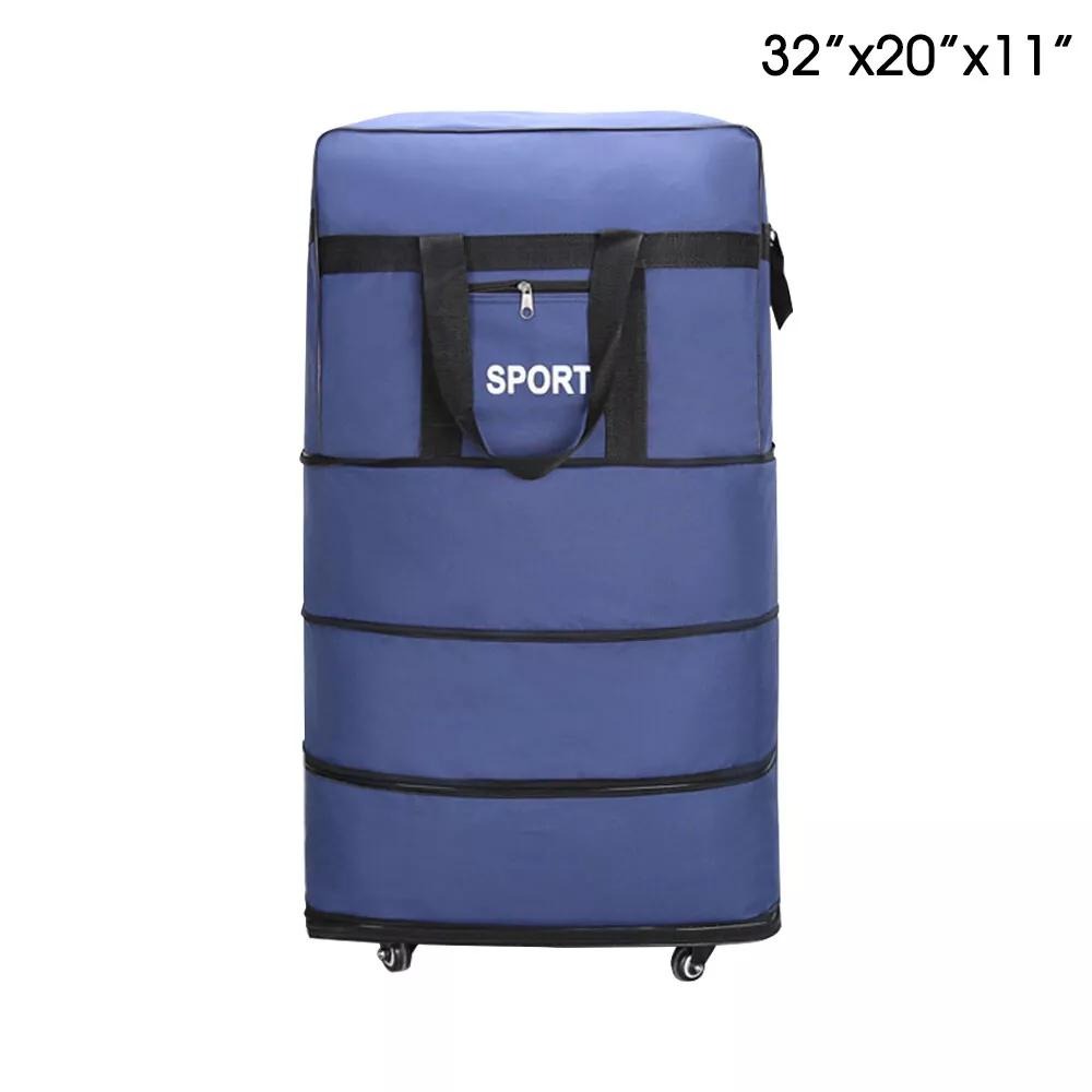 32'' Expandable Rolling Wheeled Duffle Bag Spinner Suitcase Foldable Luggage Expandable Black Blue Green Lattice