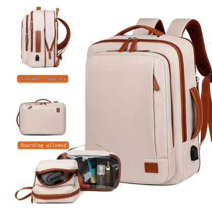 [Large Capacity Expandable Backpack] Large Capacity Expandable Laptop Backpack, Lightweight Travel Shoulder Bag, Dry and Wet Separation, Handheld Design, Suitable for Travel, Business, Commuting, School, Etc