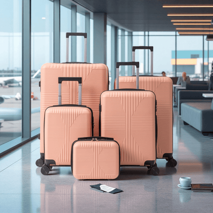 Luggage Sets, 5 Piece PP Durable Suitcase Set with Spinner Wheels, 5 Pcs Hard Shell Lightweight Luggage, Large Checked Travel Suitcases, 12/16/20/24/28 Inch, For short trips, returning to school, business trips, Gift