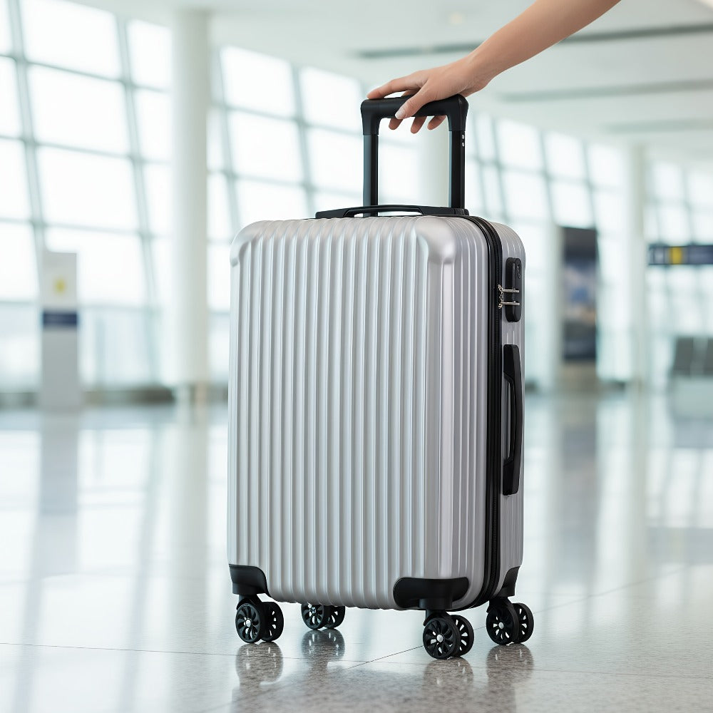 Luggage Trolley Case, 20-inch Boarding Case, ABS Lightweight Hard Shell, TSA Lock, 360-degree Smooth Swivel Wheels, Telescopic Handle, Zipper Opening And Closing, Suitable for Various Travel Occasions, Black, White, Silvery, Rose Golden