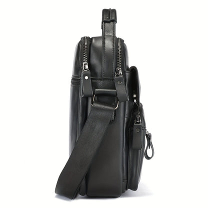 LEBULLBRO 100% Genuine Leather Men's Top Layer Cowhide Small Sling Bags, Shoulder Bags Crossbody Pouch Handbag