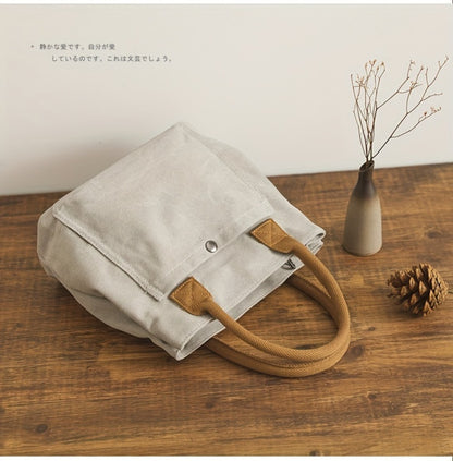 Thickened Handbag; Simple And Leisure Hand-held Bag; Vintage Literary Style Fabric Bag; Bag for Commuting.