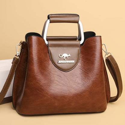 Ladies' Fashion Crossbody Bag Vintage Faux Leather Adjustable Shoulder Strap Handbag Perfect for Travel Gift