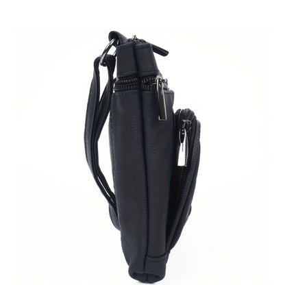 Genuine Leather Horizontal Crossbody Bag Multifunctional Coin And Mobile Phone Storage Bag