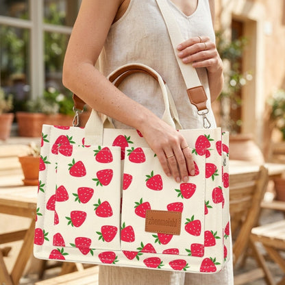 Tote Bag for Women, with Zipper Closure, Large Capacity Individual Compartments, Detachable Strap & Bottom, Multi-Purpose for Travel, Work, Shopping & College, Ideal Gift Option