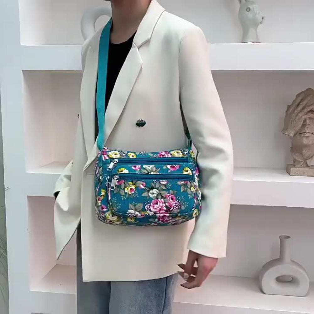 A Stylish Shoulder Bag for Women Featuring Floral Prints, This Bag Includes Multiple Pockets And an Adjustable Strap. It'S a Versatile Storage Solution, Complete with a Coin Purse And Women'S Wallet, Ideal for Daily Outings, Shopping