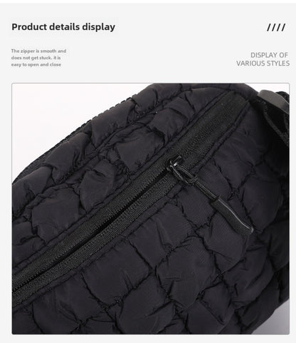 Women'S Crossbody Sports Bag with a Quilted Plaid Design, Suitable for Running And Cycling, Featuring a Spacious Waist Bag