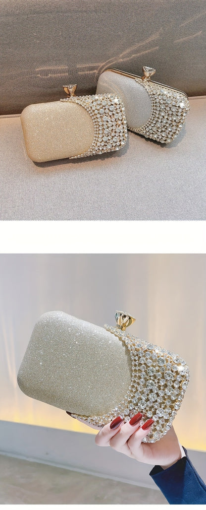A Sparkling Evening Purse Adorned with Rhinestones And Sequins, Perfect for Vintage-Themed Weddings And Cocktail Parties