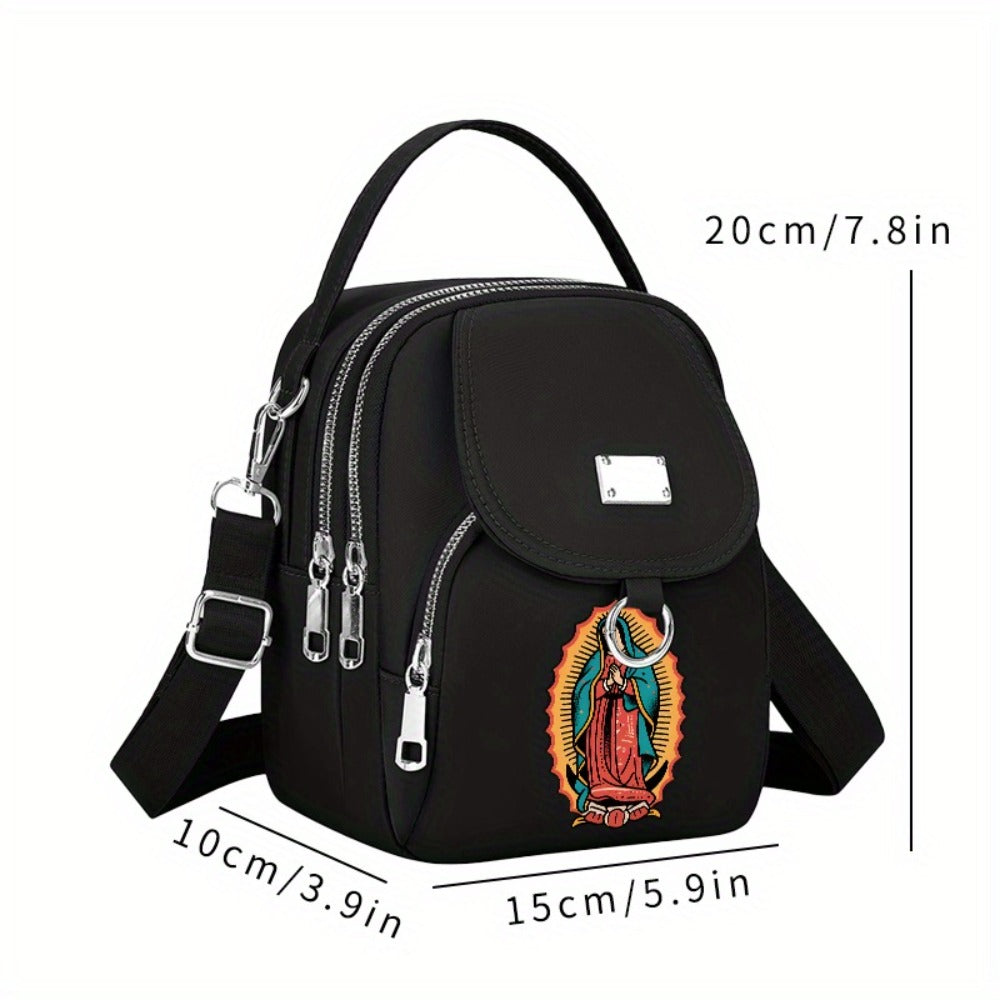 1pc [2D Flat Printing] Sacred Element Pattern Travel Play Oblique Span Bag Versatile Portable Oblique Span Bag Leisure Fun Bag Single Shoulder Outer Neutral Bag Mobile Phone Bag Leisure Commuting, 2D Flat
