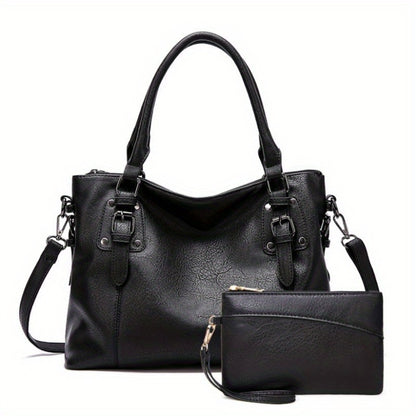 Women's Large Capacity Vintage Crossbody Bag with Detachable Strap - Zipper Closure Handbag Suitable for, Travel, Everyday Use - & -Care (Not Machine Washable) - Purse