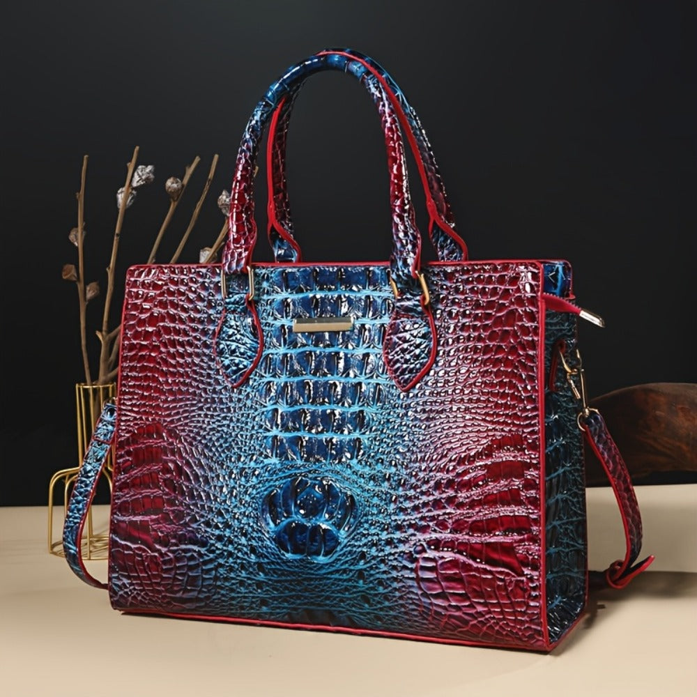 3pcs Set Crocodile Print Tote Bag - Large Capacity, Women'S Fashion Handbag, Shoulder Bag And Purse
