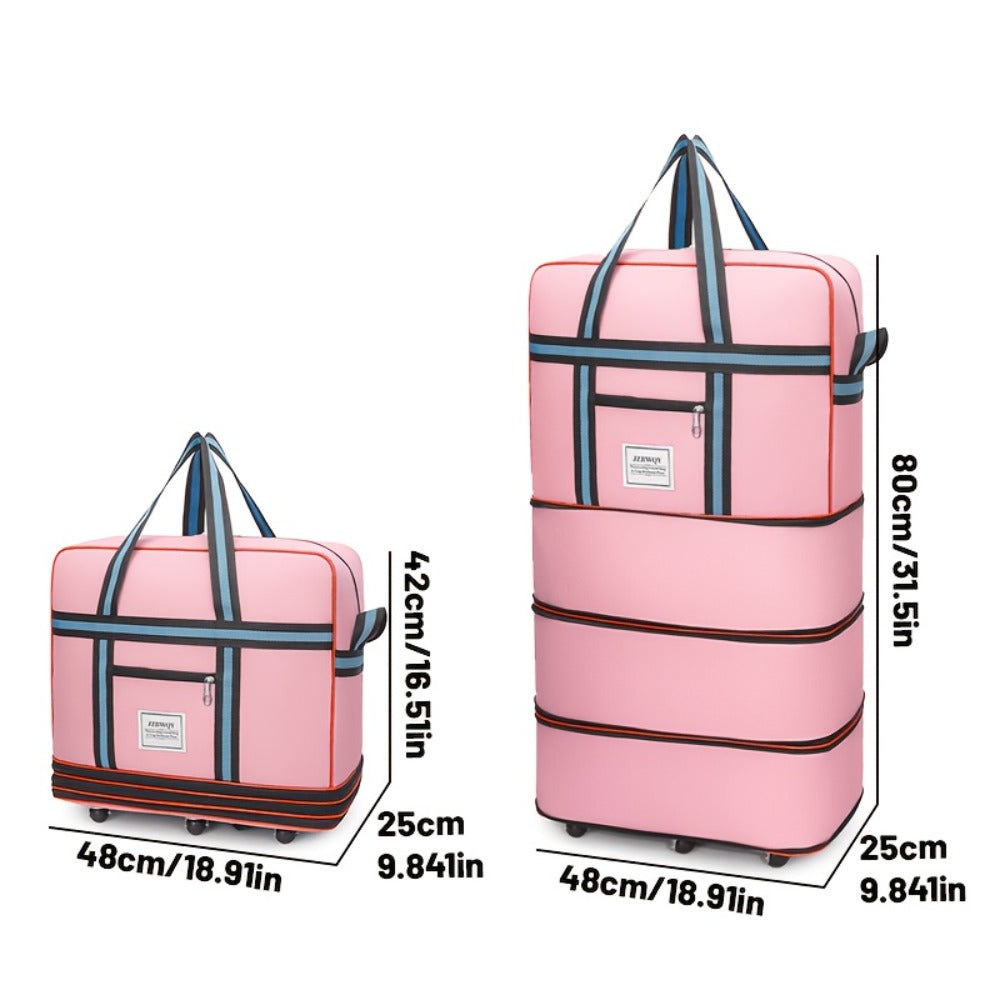 Oversized Expandable Rolling Duffle Bag - Collapsible Checked Luggage for Air Travel And Relocation
