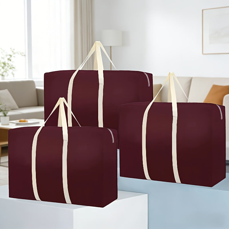 3pcs Oversized Moving Bag, Foldable And Durable Carry Bag, Ideal for Travel, Luggage Check-In, Wardrobe Organization, Packing And Storage