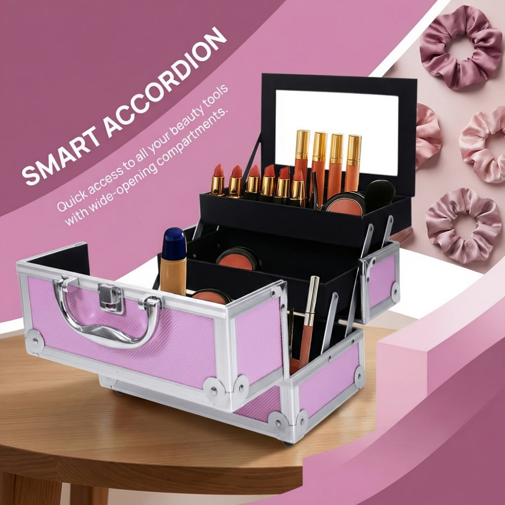 Travel Makeup Bag – Aluminum Makeup Train Case Mirror | Bag Vero – detail view 9