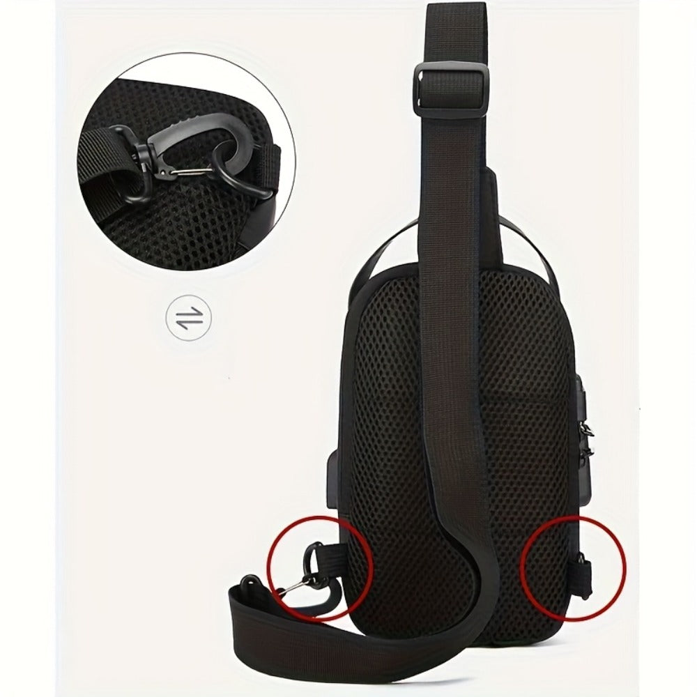 New Unisex Chest Bag - Fashionable Business Waist Bag, Suitable for Daily Commuting, Sports And Fitness, Lightweight And Large Capacity Multi Pocket Shoulder Bag, Perfect Valentine's Day Gift, Fitness Accessories, Modern Accessories